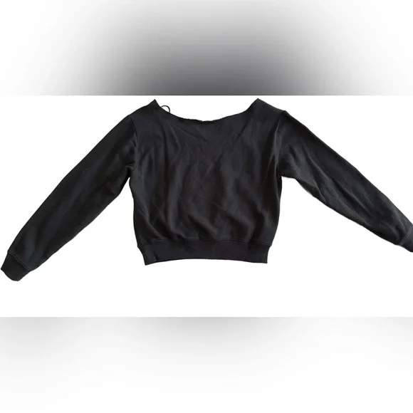 Victoria's Secret Black Off-Shoulder Sweater with White Lettering - Picture 3 of 4